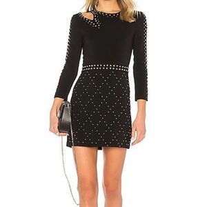 NWOT A.L.C. Taraji Black Silver Studded Mini Dress